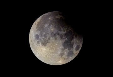 Harvest Moon and Partial Eclipse