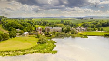 Waren Mill village aerial view from Budle Bay